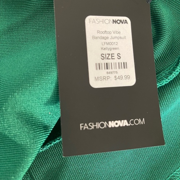 Rooftop Vibe Bandage Jumpsuit- Kelly Green - Picture 4 of 6